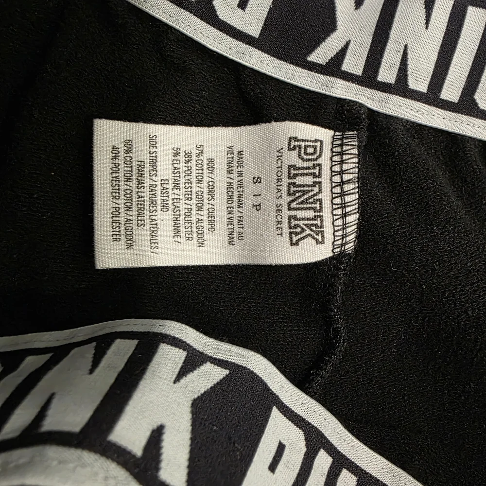 Victoria’s Secret PINK Joggers Black Logo Side Stripe Sweatpants - Picture 4 of 6